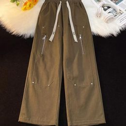 Pantaloni da uomo Autunno/Inverno Marchio di moda Design giapponese Abbigliamento da lavoro Cerniera Gamba larga Sciolto Versatile Bello Casual
