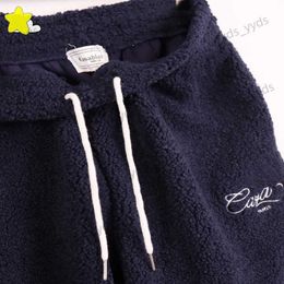 Pantalones para hombres Otoño Invierno Alta calidad Berber Fleece Cálido Bordado Casablanca Pantalones de chándal Hombres Mujeres Sueltos Jogger Pantalones con cordón Etiquetas T240112