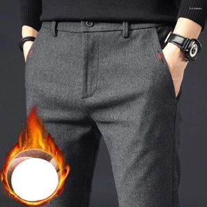 Pantalons pour hommes Automne Hiver KPOP Fashion Style Harajuku Slim Fit Pantalon All Match Peluche Épaissir Casual Cylindre Droit Brossé