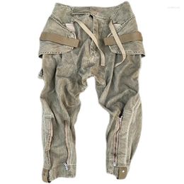 Pantalones para hombres Otoño Invierno Multi Bolsillos Estilo funcional Cargo Vintage Hombres Pantalones sueltos Jogger para hombre