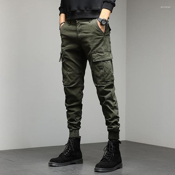 Pantalon homme automne hiver pur coton Cargo hommes vert noir travail armée coréenne militaire tactique pantalon kaki mari vêtements Z487