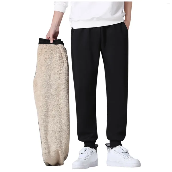 Pantalones para hombres otoño invierno grueso pantalones casuales ropa deportiva pantalón pantalón macho de larga duración hombre cálido 2024 talla grande
