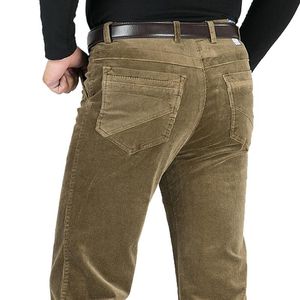 Pantalon homme automne hiver Section épaisse velours côtelé rayé affaires pantalon droit décontracté moyen âge élastique