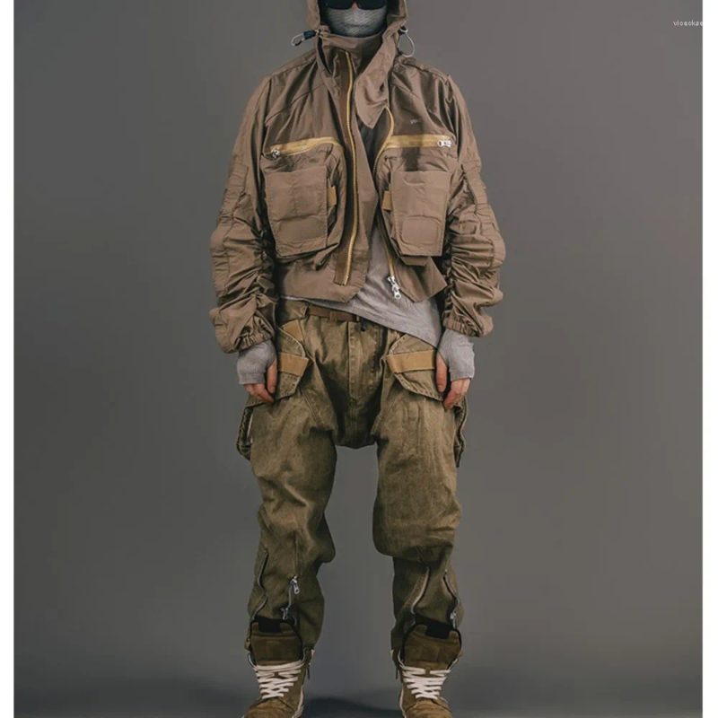 Herrbyxor avant garde stil ödemark techwear vintage och kvinnors overall casual mode