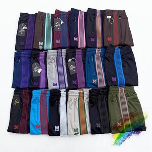 Pantalons pour hommes AWGE Aiguilles Pantalons de survêtement Hommes Femmes 1 1 Top Qualité Brodé Papillon Stripe Aiguilles Pantalon Pantalon 230901