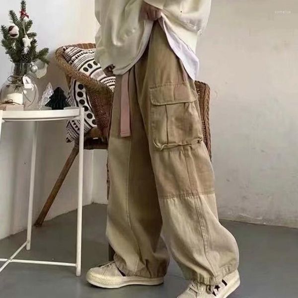 Pantalones para hombres Baggy Black Cargo para hombres Khaki Masculino Vintage Flojo Casual Otoño Japonés Streetwear Hip Hop Retro