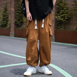 Pantalon homme Baggy Cargo ample homme pantalon loisirs Safari Yamamoto Style Streetwear motard Moto coton poches tirer chaîne Harem