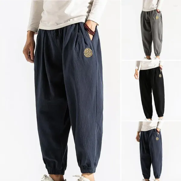 Pantalones para hombres Baggy Cotton Harem Hombres Verano Japonés Vintage Rayado Hip Hop Pierna ancha Jogger Pantalon Harajuku Sweetpants Pantalones