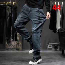 Herenbroeken Baggy Jeans Heren Plus Maat 40 44 Denim Broek Mode Zakken Cargo Jeans Broek Streetwear Losse Broeken Heren Big Size Bodems J231028