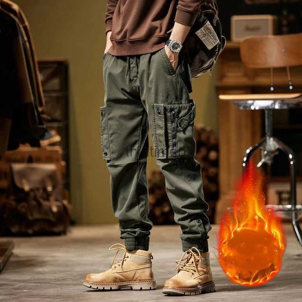 Pantalones de hombre BAPAI 2024 pantalones de carga elásticos cálidos de lana gruesa de invierno para hombres pantalones militares SoftShell al aire libre pantalones casuales pantalones tácticos YQ231214