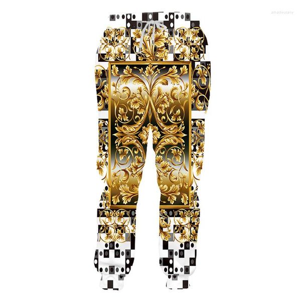 Pantalones de hombres barroco cancha de lujo joggers pantalones de suministro 3d pantalones estampados para jogging casual hop hop streetwear deportes