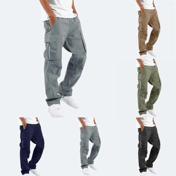 Pantalons pour hommes chambre à coucher avec hommes décontracté taille couleur sport chapeau multi-tissé poche pied corde solide rue Cargo cravate