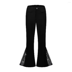 Pantalon masculin Bell-bas pour hommes rétro disco pantalon fantaisie pour les années 60 70S Sequin brillant Élevé Halloween Halloween