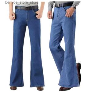 Pantalon homme gros jean à cloche homme années 80 rétro grand jean évasé danse Denim pantalon botte coupe Cowboy pantalon Q231201