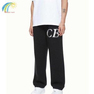 Herenbroek zwart grijs cole buxton gebreide joggingbroek mannen vrouwen hoge kwaliteit brief jacquard losse broek t221205281u