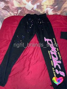 Herenbroek Zwart Nevermind the Spider Pants Men Women Foam Print Hoge kwaliteit SP5DER 555555 broek Pink Young Thug Sweatpants0221V23