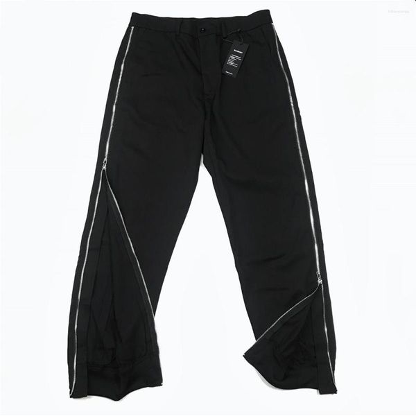 Pantalon homme noir côté fermeture éclair costume pantalon sergé survêtement quatre poches style 2023 Streetwear