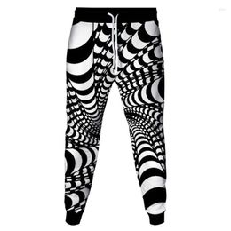 Herenbroeken Zwart Wit Kleurrijk Vortex Lattice Stripe Print Heren Sweatpant Dames Outdoor Casual Kleding Broek Feestkleding Broeken Maat S-6XL