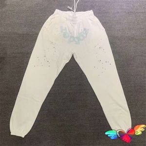 Pantalones de hombre Blue Sp5der Hombres Mujeres Blanco Young Thug Spider Streetwear 555555 Joggers Hip Hop Cobweb Sweatpants 230105