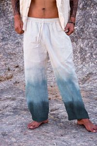 Pantalon pour hommes Style bohème dégradé 3D décontracté tenue quotidienne pleine longueur taille moyenne poche cordon de serrage Slack Streetwear bas S-5XL