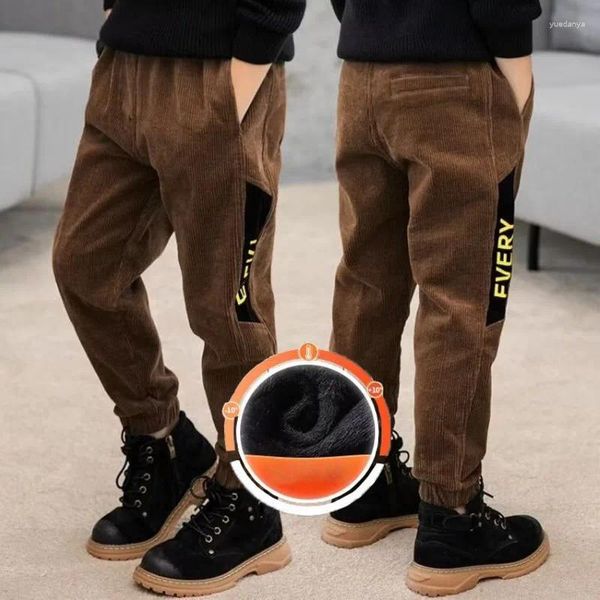 Pantalons pour hommes Garçons Peluche Corduroy Automne Style occidental Casual Leggings pour enfants Printemps et
