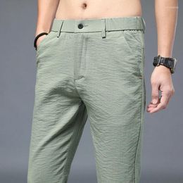 Pantalones de hombre de marca para hombre, diseño informal de verano 2024, Pantalones ajustados, Pantalones masculinos, moda verde, corbata de negocios para hombre