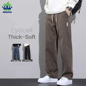 Pantalon masculin Vêtements NOUVEAUX Vêtements hivernaux Lyocell Tissu pour hommes élastiques Straitement coréen épaisses Cargo de travail Jogger MENSL2405