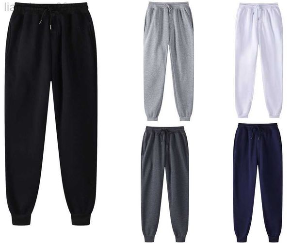 Pantalones para hombres Pantalones de marca para hombres y mujeres Pantalones casuales de invierno Moda para correr Otoño Pantalones deportivos blancos y negros Pantalones de chándal diarios de color sólido W0414