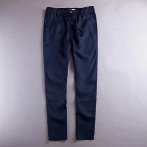 Pantalon homme respirant pur lin Pantalon hommes lin décontracté mode Long hommes solide affaires homme Pantalon Hombre