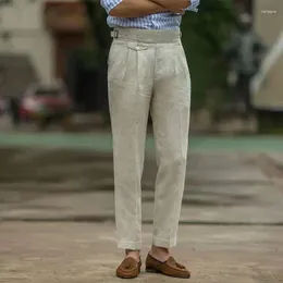 Pantalones para hombres estilo británico hombres gurkha pantalón de lino pantal