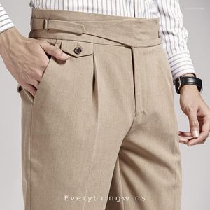Pantalon pour hommes style britannique hommes gurkha pantalon pantalon haute taille droite pantalon lâche mince du printemps d'été mince
