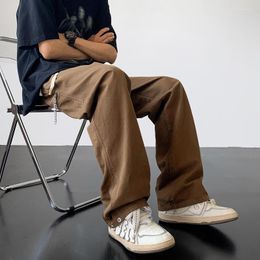 Pantaloni da uomo marrone nero casual uomo moda retrò dritto giapponese streetwear hip-hop pantaloni larghi da uomo M-2XL