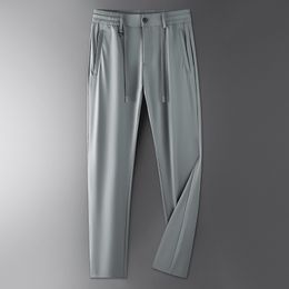 Pantalon homme BROWON marque été pour hommes 2023 affaires décontracté mode mince respirant pantalon mi droit couleur unie 230713