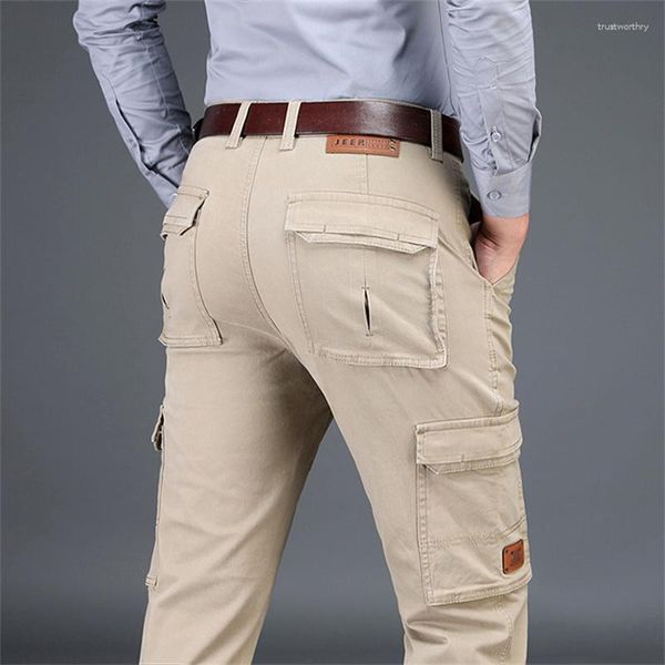 Pantalons pour hommes Business Casual Cargo Pant Lâche Droite Baggy Joggers Pantalon Automne Hiver Mâle Vêtements Mode Bas Hommes Vêtements