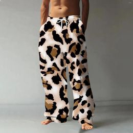 Pantalon pour hommes d'affaires imprimé léopard pantalon décontracté mode jambe droite pantalon Long Streetwear Baggy pour homme