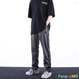 Pantalones para hombres mariposa bordado agujas awge hombres versátiles versátiles de negocios de ocio gris pantalones rayados pantalones drak22