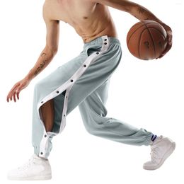 Herenbroek Knoop Tear Away Casual Splicing Basketbaltraining Joggingbroek met zakken Masculinas Pantalon