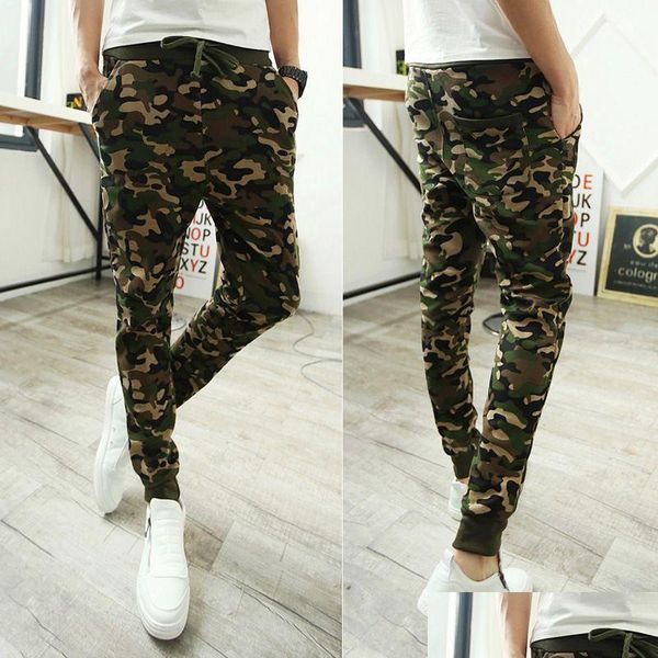 Pantalons pour hommes Camo Baggy Joggers Hommes Long Harem Mode Slim Fit Camouflage Jogging Hommes Sweat Cargo Pour Tenue Décontractée Drop Delivery App Dhtkt