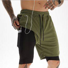 Heren Broek Camo Running Shorts Mannen Dubbeldeks Sneldrogende Sportkleding Shorts Fitness Jogging Workout Shorts Mannelijke Ademende Casual Shorts 230713