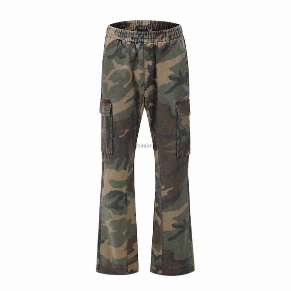 Pantalons pour hommes pantalons Camol pour hommes livraison directe hommes Camo Cargo Flare pantalon pantalon étiquette personnalisée pantalon YQ231214