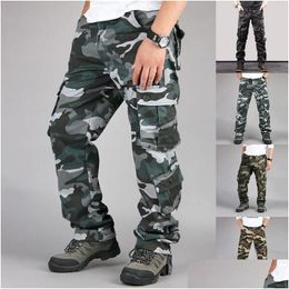 Pantalones para hombres Camuflaje Pantalones de carga 8XL Joggers Militar Hombres Pantalones Hip Hop Ejército Camo Spodnie Meskie Hombre Algodón Drop Entrega Ropa Dhooq