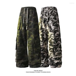 Pantalon homme Camouflage Cargo pantalon Hip Hop coupe ample côté tridimensionnel grandes poches mode décontracté