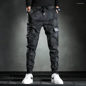 Pantalon masculin camouflage cordon décontracté cargo cargo slim fit fashion élastique