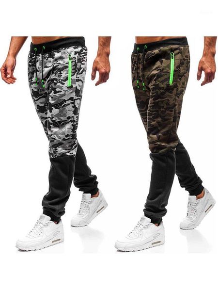 Pantalons pour hommes pantalons de survêtement camouflage XL jogging taille élastique sport décontracté ample fitness vêtements de sport noir G