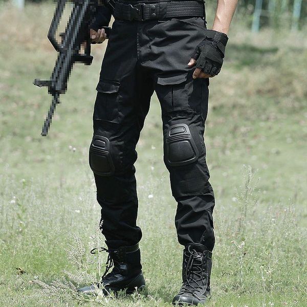 Pantalones de hombre camuflaje táctico militar para hombre Paintball combate carga con rodilleras ejército uniforme pantalón senderismo caza ropa