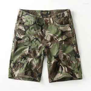 Herenbroek lading camouflage shorts grote maat wassen katoenen mannelijke kleding losse middellange broeken denim casual kwart mannen mannen