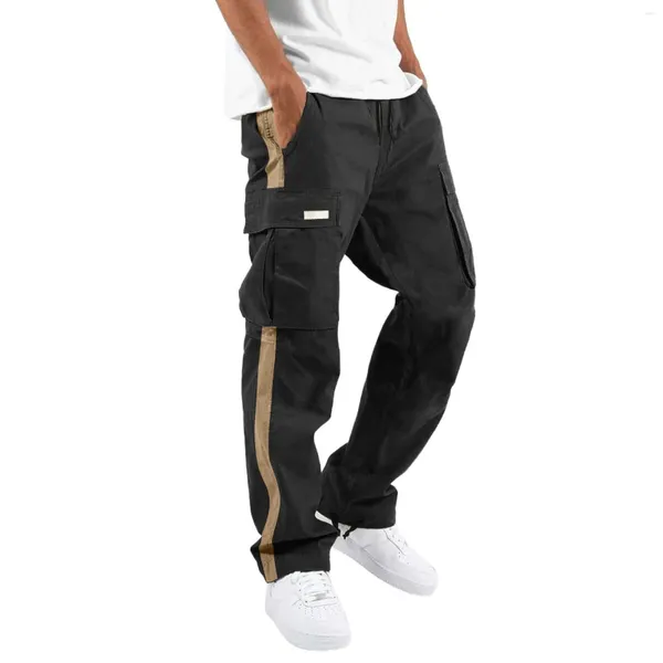 Pantalones para hombre Cargo Casual Hip Hop Hit Color múltiples bolsillos pantalones ropa de calle cintas verano ropa deportiva de algodón para hombre