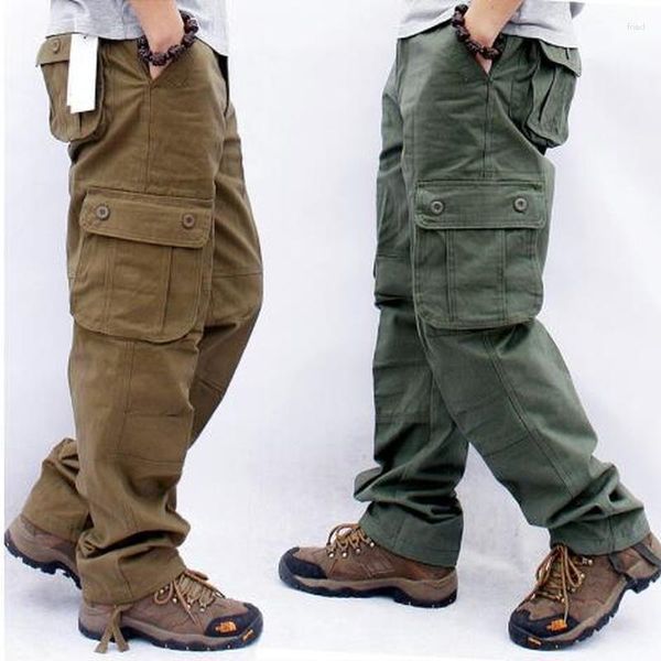 Pantalones de hombres Cargo Casual Multi Pockets Tactical Masculino Masculino Outwear Strets Loose Retras