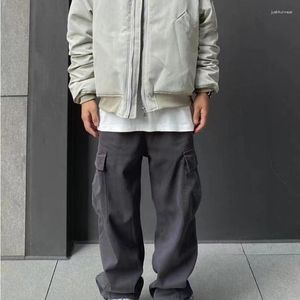 Herenbroeken Cargo Los Recht Oversized Kleding Effen Groen Veelzijdige Werkkleding Zwarte Joggers Katoenen Casual Herenbroek