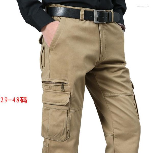 Pantalons pour hommes Cargo Hommes Épais Chaud Polaire Hiver S Militaire Tactique Armée Pantalon Swat Grande Taille 29- 44 46 48